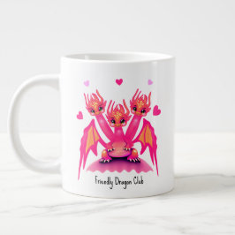Caneca De Café Grande Dragões rosa fofos