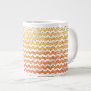 Caneca De Café Grande Dragon Eye Orange Chevron Patterno