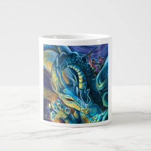 Caneca De Café Grande Dragon Rider e Sorcerer