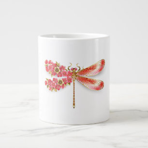 Caneca De Café Grande Dragonfly com joalheria sakura