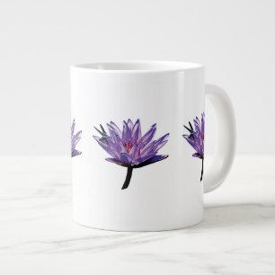 Caneca De Café Grande Dragonfly na Purple Water Lily
