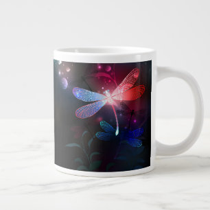 Caneca De Café Grande Dragonfly vermelha