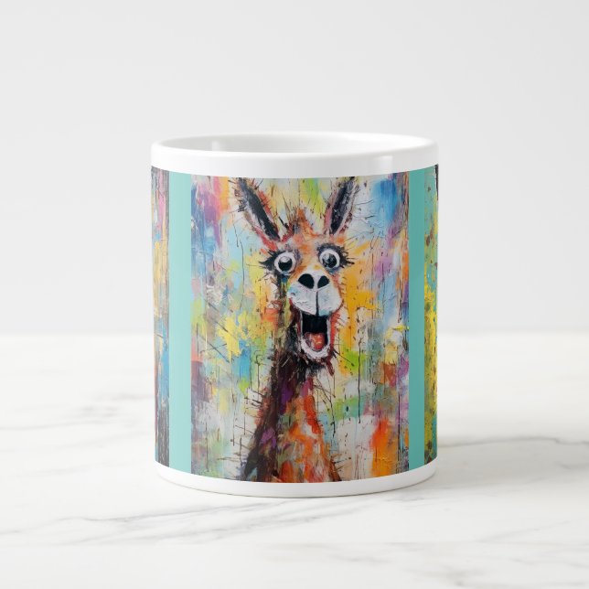 Caneca De Café Grande Drama Lama Personalisierbar Funky Hipster Niedlich (Frente)