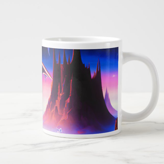 Caneca De Café Grande Dream World Oil Painting (Direita)