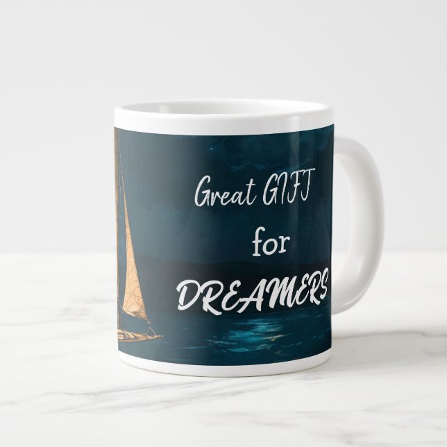 Caneca De Café Grande Dreamers Designer MUG (Frente Esquerda)