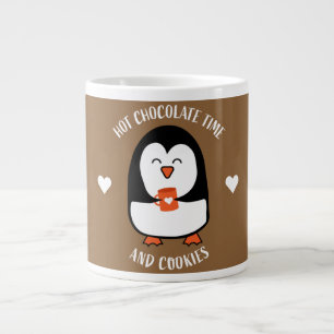 Caneca De Café Grande Drinker de Pinguim Chocolate Quente