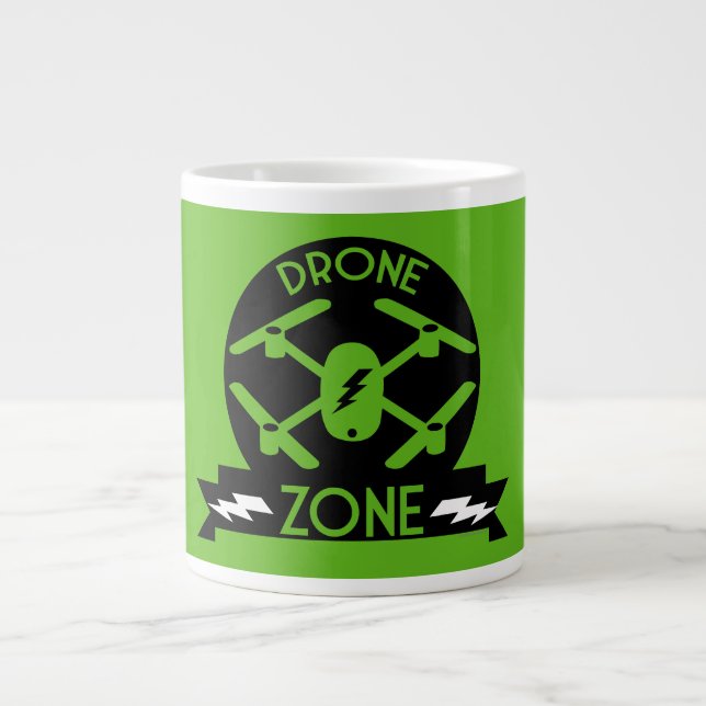 Caneca De Café Grande Drone Hobbyist | Piloto Drone | Fotografia | Raças (Frente)