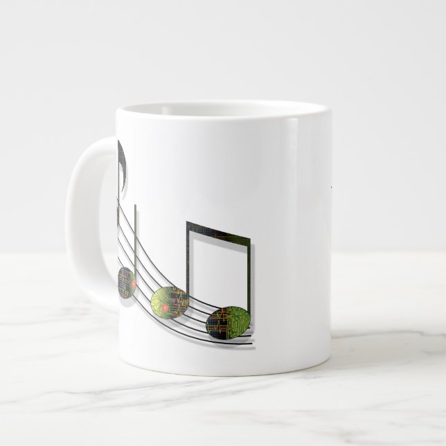 Caneca De Café Grande Dubstep Notes Specialty Mug (Frente Esquerda)