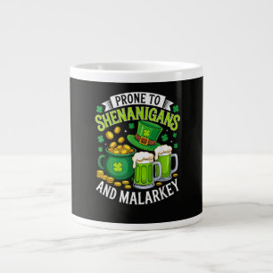 Caneca De Café Grande Duende Irlandês do Dia de São Patrício Propenso a