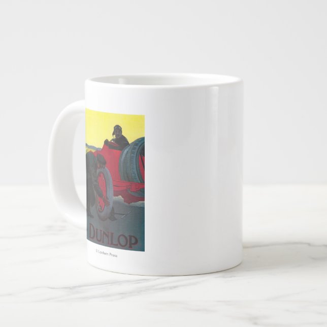 Caneca De Café Grande Dunlop Vintage Poster Europe (Frente Esquerda)