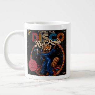 Caneca De Café Grande Duo de Panda Vermelho Disco