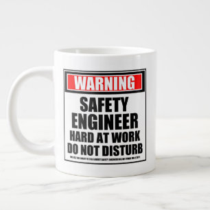 Caneca De Café Grande Duro De Engenheiro De Segurança No Trabalho