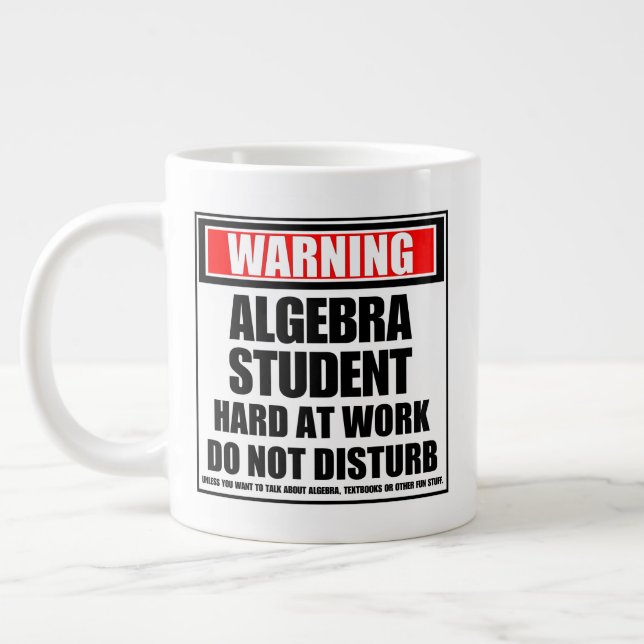 Caneca De Café Grande Duro De Estudantes De Álgebra No Trabalho (Esquerda)