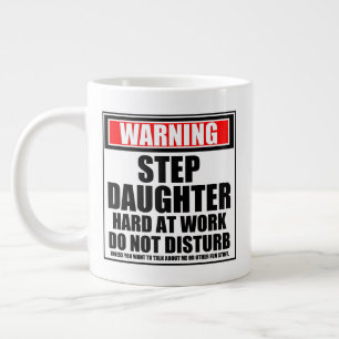 Caneca De Café Grande Duro De Filha Da Etapa De Aviso No Trabalho Não I