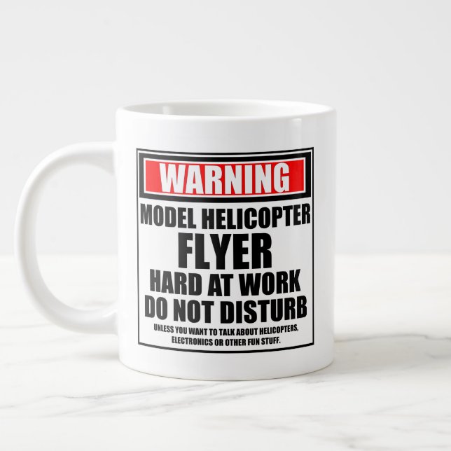 Caneca De Café Grande Duro De Folheto Do Helicóptero Do Modelo De Aviso  (Esquerda)