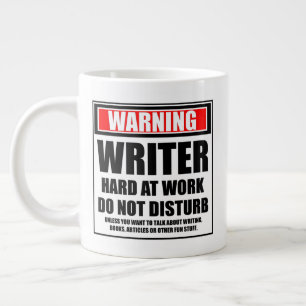 Caneca De Café Grande Duro De Gravador De Aviso No Trabalho Não Incomoda