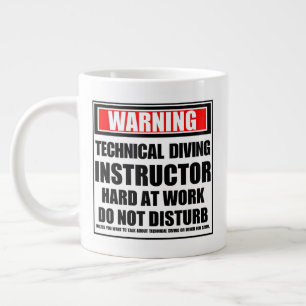 Caneca De Café Grande Duro de instrutor de mergulho técnico no trabalho