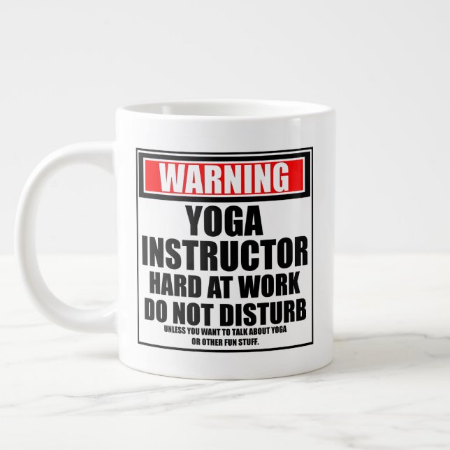 Caneca De Café Grande Duro De Instrutor Yoga No Trabalho (Esquerda)