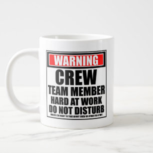 Caneca De Café Grande Duro De Membro Da Equipe De Tripulação De Aviso 