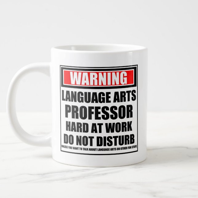 Caneca De Café Grande Duro De Professores De Artes Linguísticas De Alert (Esquerda)