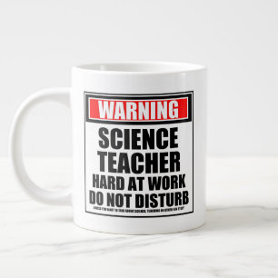 Caneca De Café Grande Duro De Professores De Ciências De Alerta No Trab