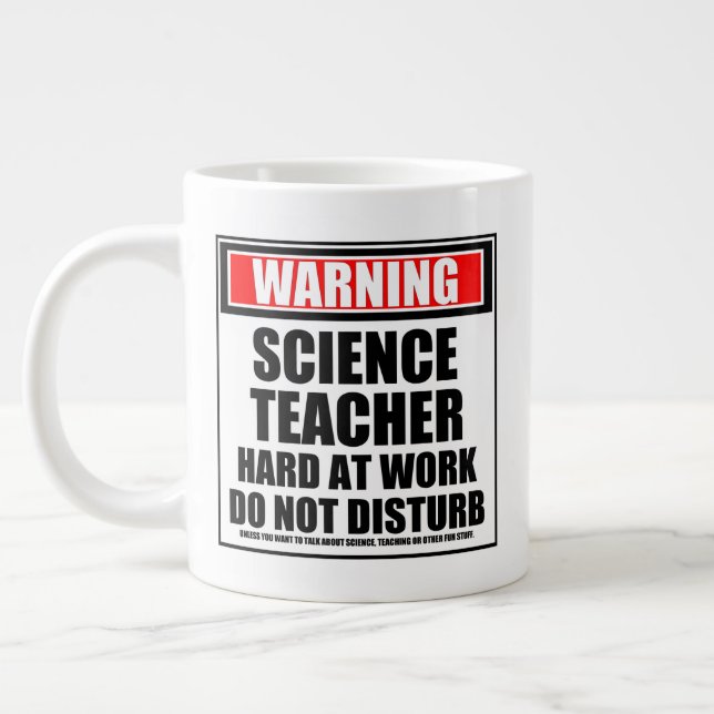 Caneca De Café Grande Duro De Professores De Ciências De Alerta No Traba (Esquerda)