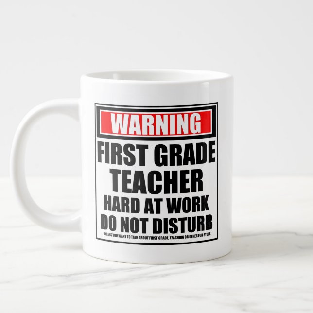 Caneca De Café Grande Duro De Professores De Primeiro Grau No Trabalho (Esquerda)