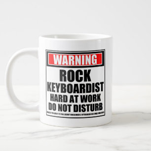 Caneca De Café Grande Duro De Tecladista Do Rock De Alerta No Trabalho