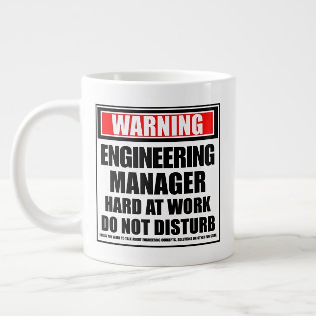 Caneca De Café Grande Duro do Engineering Manager no Trabalho (Esquerda)