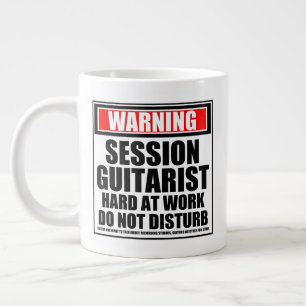 Caneca De Café Grande Duro Guitarista Da Sessão De Aviso No Trabalho