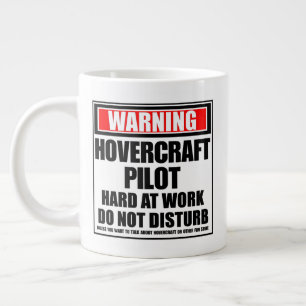Caneca De Café Grande Duro-Piloto De Hovercraft No Trabalho