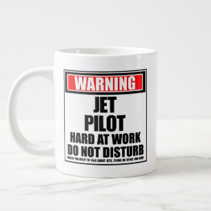 Caneca De Café Grande Duro Piloto Jet De Aviso No Trabalho Não Incomoda