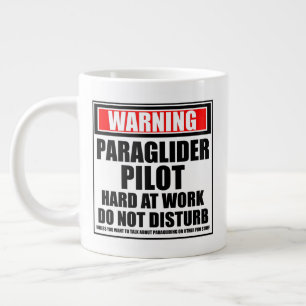 Caneca De Café Grande Duro Piloto Paraglider No Trabalho