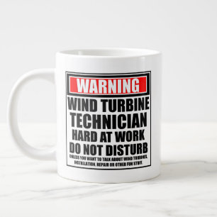 Caneca De Café Grande Duro Técnico De Turbina Eólica No Trabalho