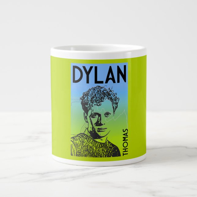Caneca De Café Grande Dylan Thomas Welsh Poet (Frente)