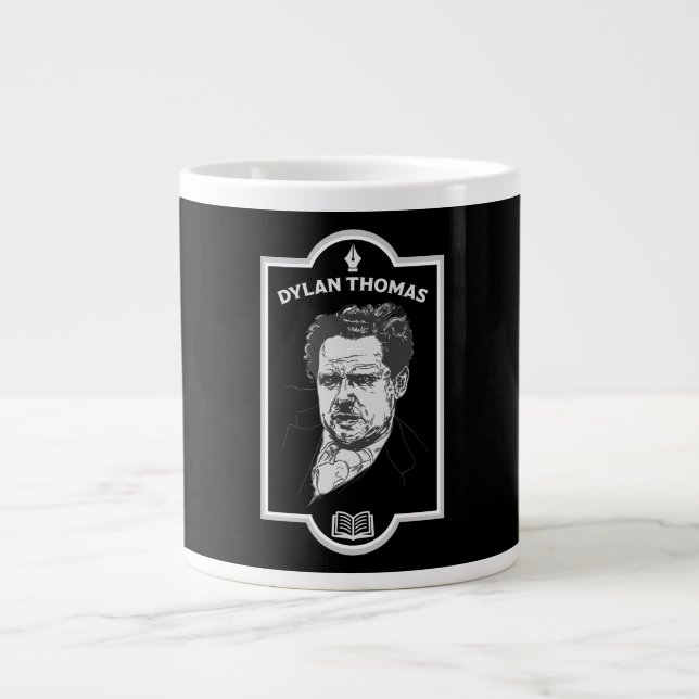 Caneca De Café Grande Dylan Thomas Welsh Poet (Frente)