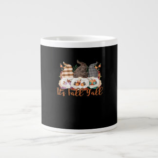 Caneca De Café Grande É A Queda De Todos Os Gnomos Na Xadrez Do Outono E