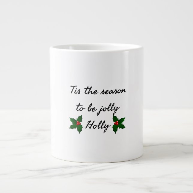 Caneca De Café Grande É Época de Ser Feliz no Natal  (Frente)
