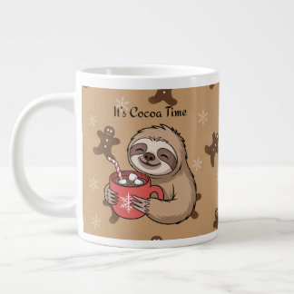 Caneca De Café Grande É Hora do Cacau | Citação Aconchegante de Inverno