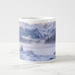 Caneca De Café Grande "É Inverno!" Montanha Nevada