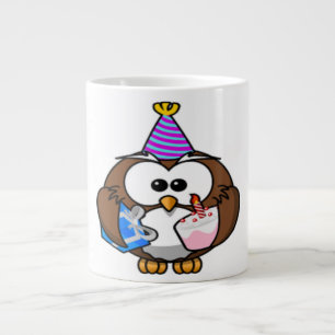 CANECA DE CAFÉ GRANDE "É MEU ANIVERSÁRIO" OWL
