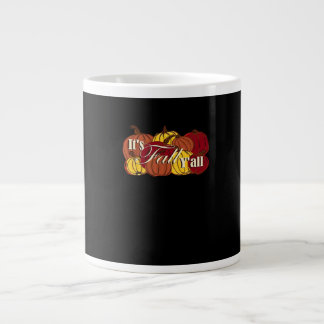 Caneca De Café Grande É o texto de abóbora de outono
