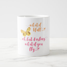 Caneca De Café Grande E se eu cair? - Mug Inspiracional