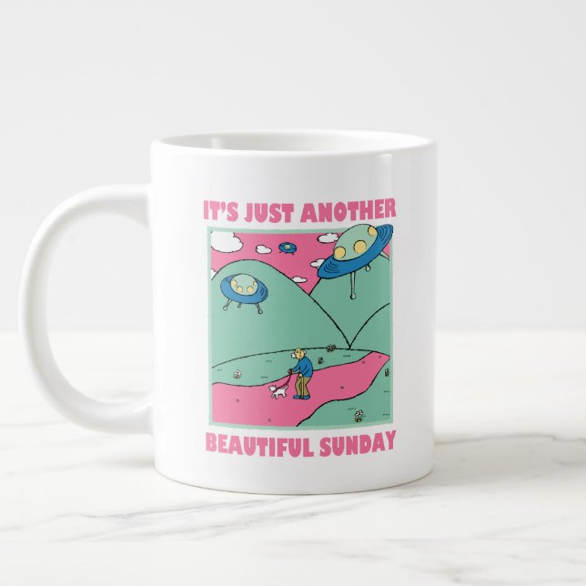 Caneca De Café Grande É só mais um belo domingo (Esquerda)