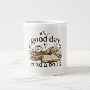 Caneca De Café Grande É um Bom Dia para Ler um Livro
