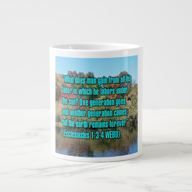 Caneca De Café Grande Eclesiastes 1:3-4 WEBU Mug (Frente)