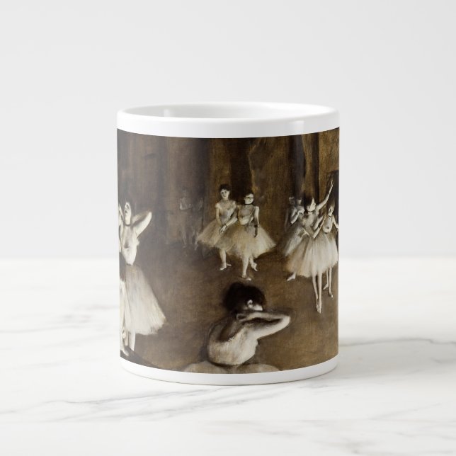 Caneca De Café Grande Edgar Degas - Ensaio De Balés Ao Palco (Frente)
