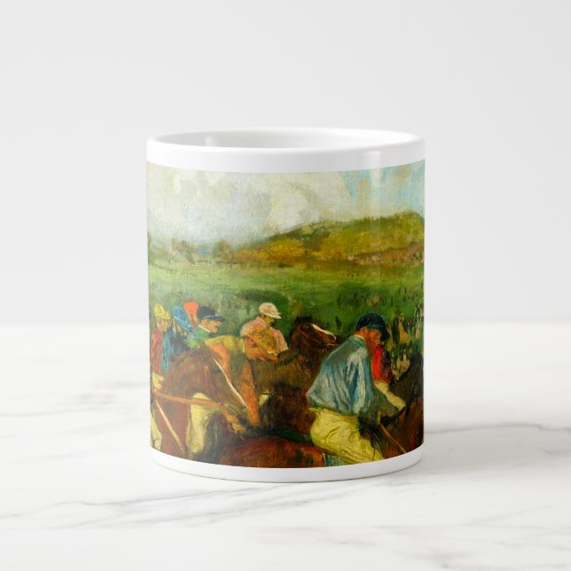 Caneca De Café Grande Edgar Degas Horseback Riding (Frente)