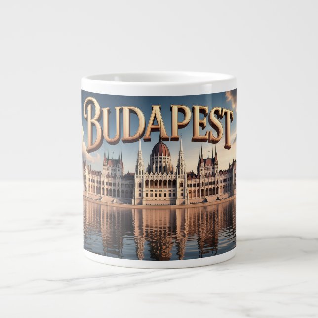 Caneca De Café Grande Edifício do Parlamento Húngaro em Budapeste (Frente)