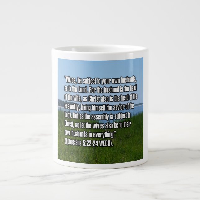 Caneca De Café Grande Efésios 5:22-24 WEBU Mug (Frente)